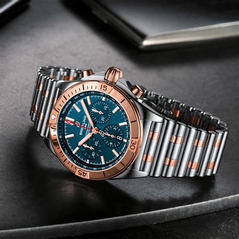 breitling damenuhr bicolor berlmuttzifferblatt|breitling b01 42.